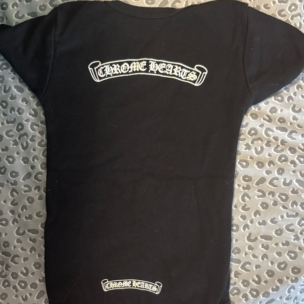 Chrome Hearts Kids Black onesie 3-6